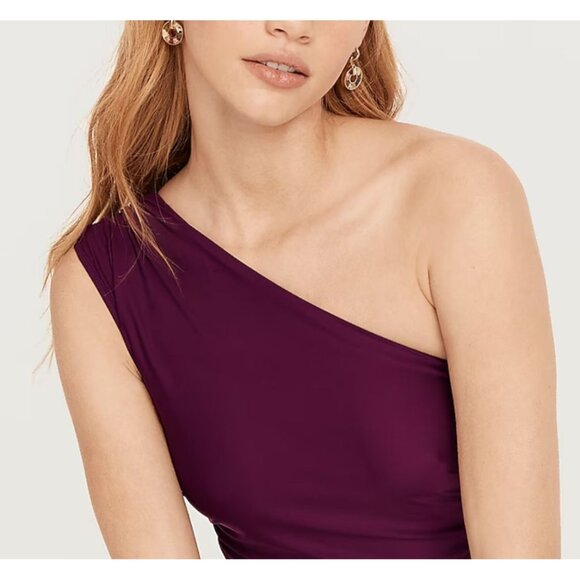 J CREW Asymmetrical Iris Purple One Piece Swimsuit Size 24 NEW New with tags - Picture 3 of 3